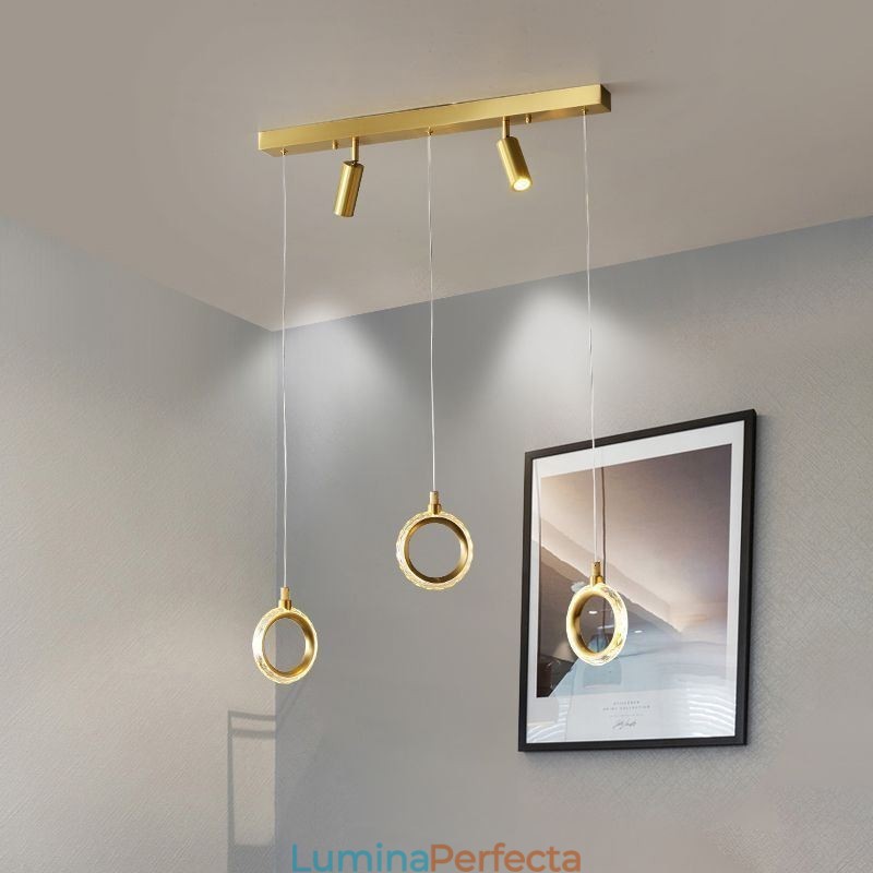 Lampă suspendată Corp de iluminat inel acrilic cu reflectoare