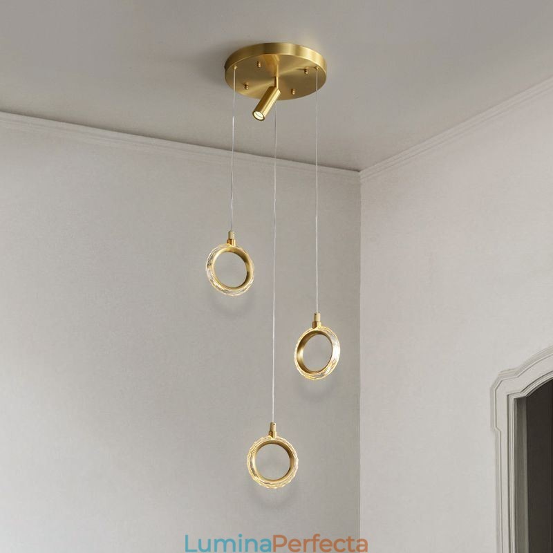Lampă suspendată Corp de iluminat inel acrilic cu reflectoare