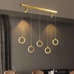 Lampă suspendată Corp de iluminat inel acrilic cu reflectoare