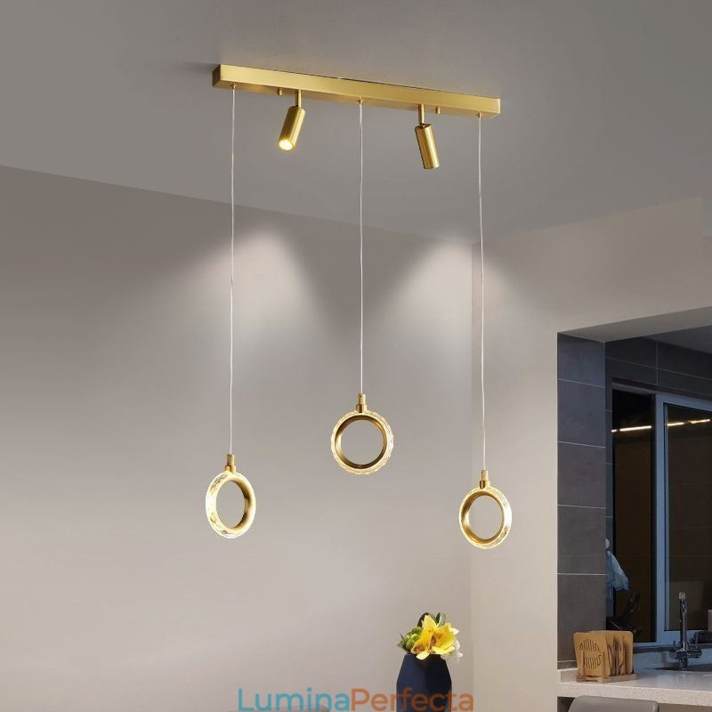 Lampă suspendată Corp de iluminat inel acrilic cu reflectoare