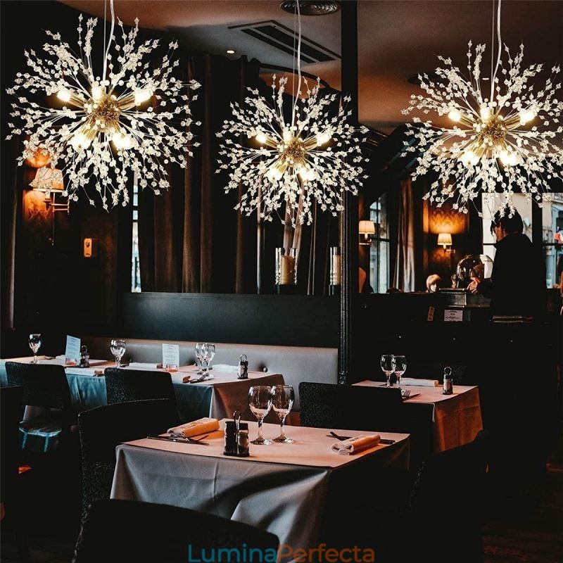 Candelabru cu foc de artificii 8 lumini Lampă suspendată cu păpădie