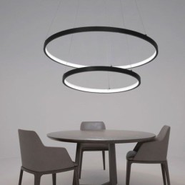 Lampă suspendată modernă simplă, din aluminiu, cu inel dublu
