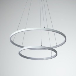 Lampă suspendată modernă simplă, din aluminiu, cu inel dublu
