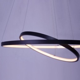 Lampă suspendată modernă simplă, din aluminiu, cu inel dublu