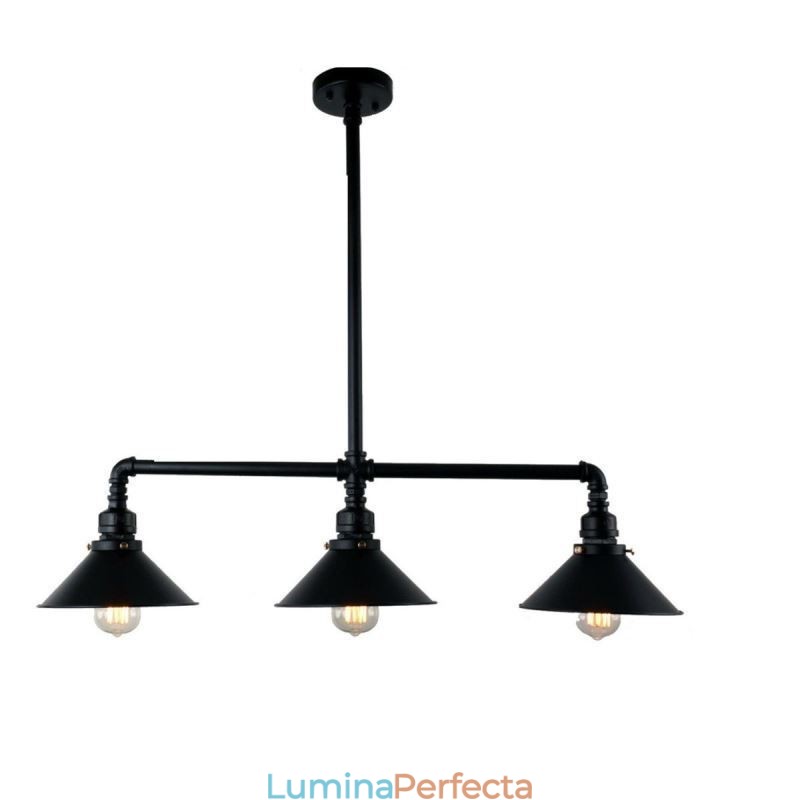 3 lumini retro industrial vintage țeavă de apă pandantiv candelabru în stil rustic rustic