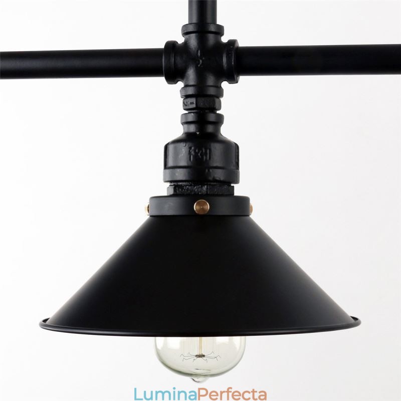 3 lumini retro industrial vintage țeavă de apă pandantiv candelabru în stil rustic rustic