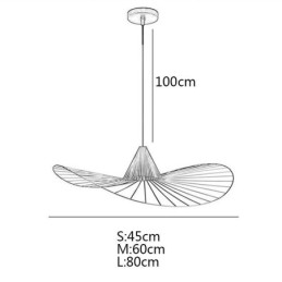 Lampă suspendată din fier Lampă cu pălărie de paie simplă 1 lumină