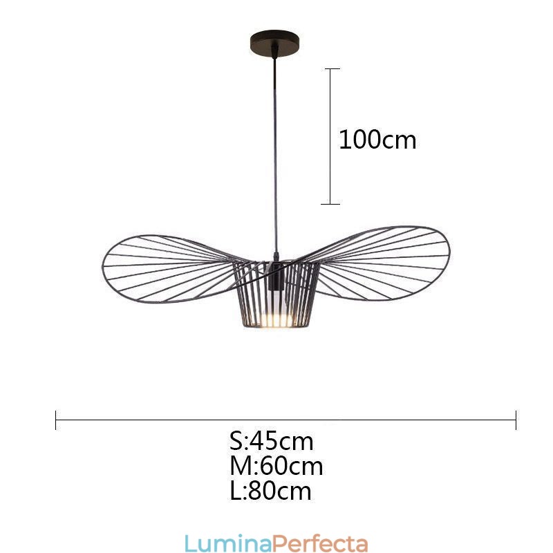Lampă suspendată din fier Lampă cu pălărie de paie 1 lumină