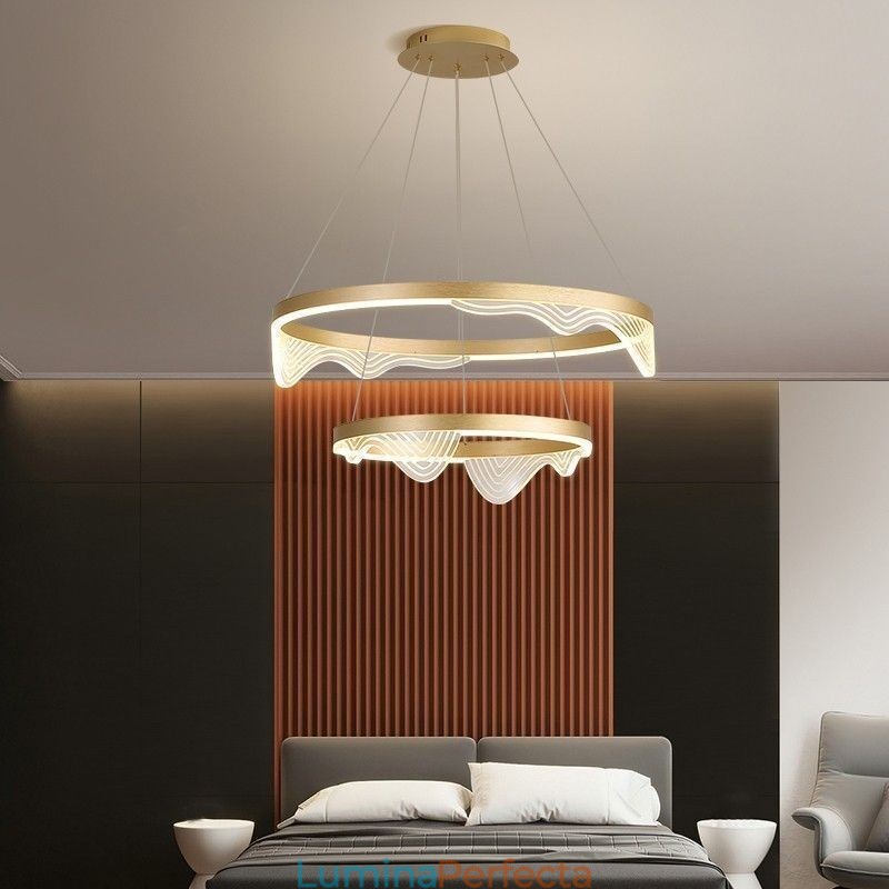 Golden Wave Ripple Pendant Plafoniera 2 Lumini