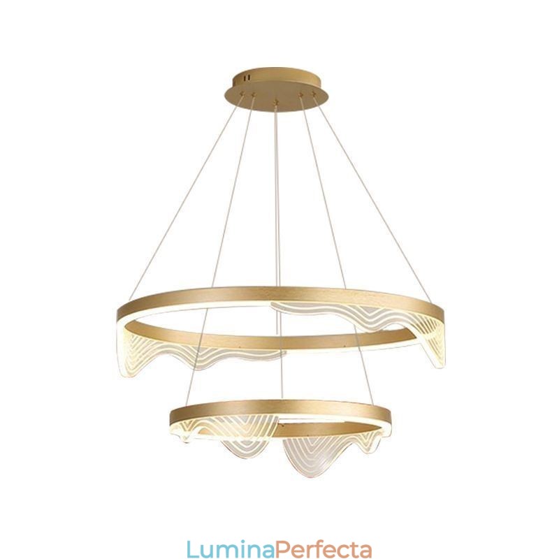 Golden Wave Ripple Pendant Plafoniera 2 Lumini