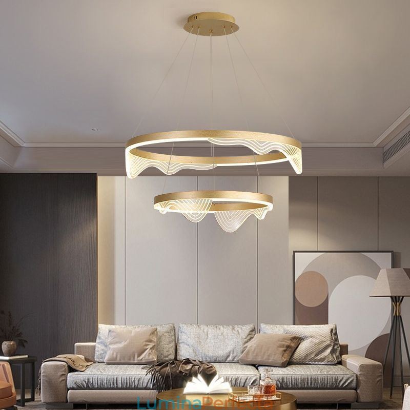 Golden Wave Ripple Pendant Plafoniera 2 Lumini