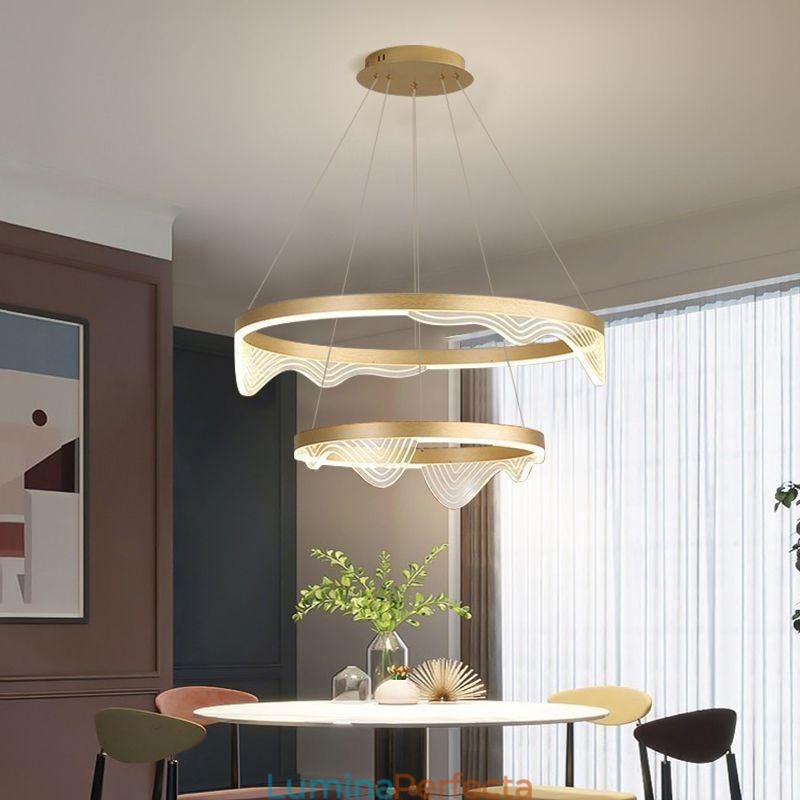 Golden Wave Ripple Pendant Plafoniera 2 Lumini