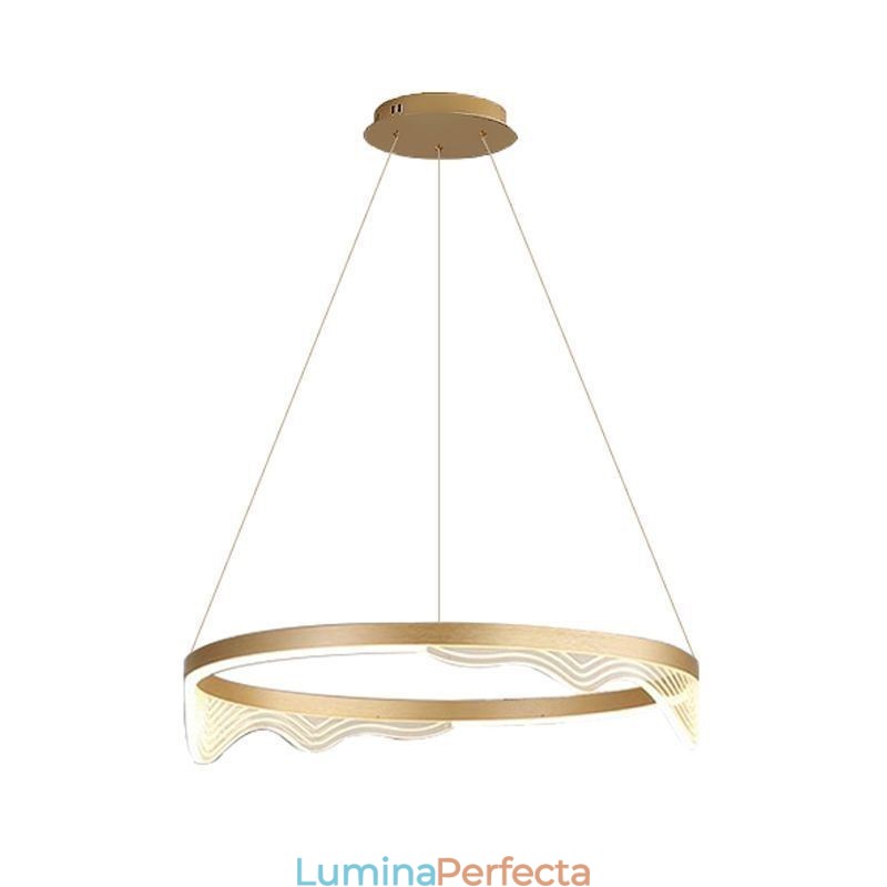 Lampă suspendată nordică din aluminiu Golden Wave Ripple