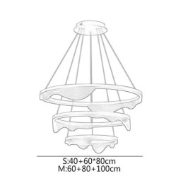 Lampă suspendată Golden Wave Ripple Lampă suspendată 3 lumini