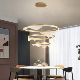 Lampă suspendată Golden Wave Ripple Lampă suspendată 3 lumini