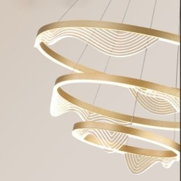 Lampă suspendată Golden Wave Ripple Lampă suspendată 3 lumini