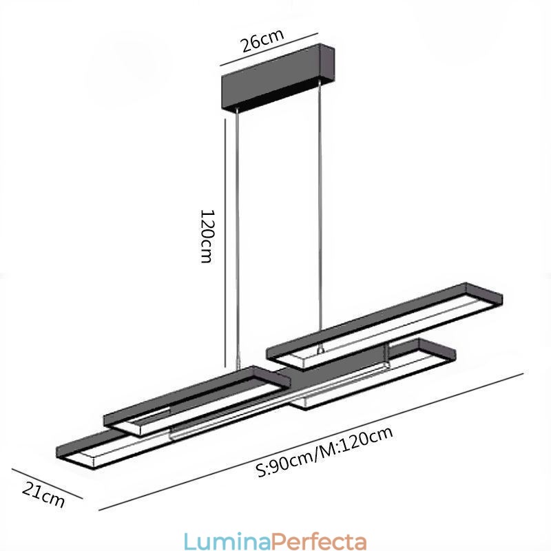 Lumină suspendată modernă Plafoniera orizontală