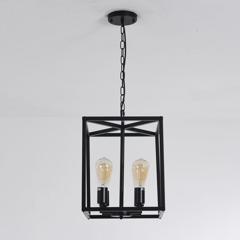Lampă suspendată modernă, simplă, cușcă de fier
