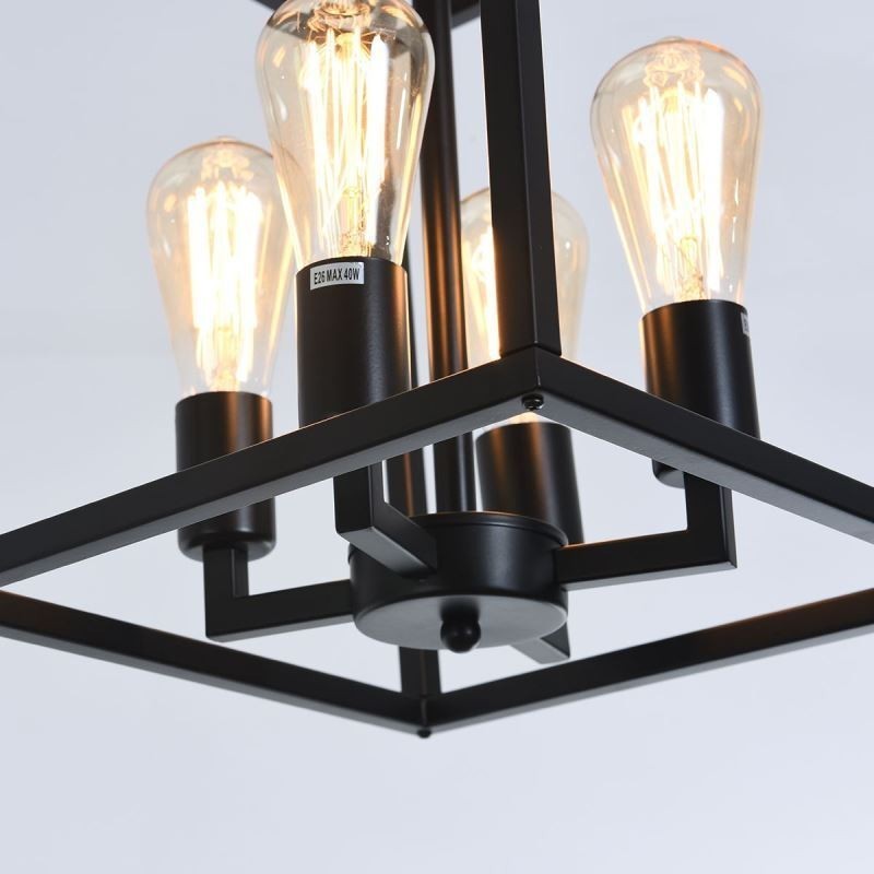 Lampă suspendată modernă, simplă, cușcă de fier