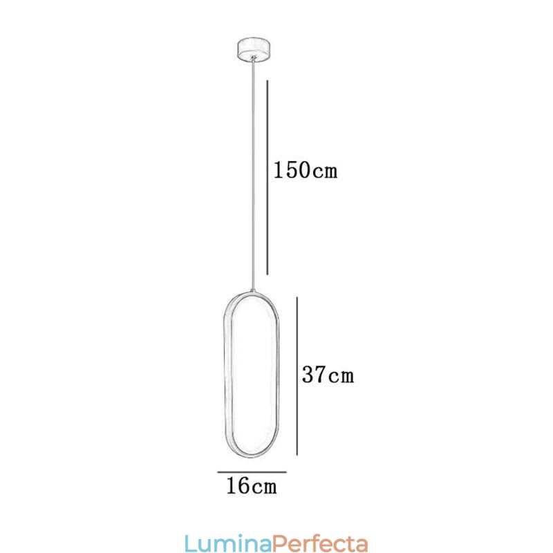 Lampă suspendată ovală Corp de iluminat decorativ din acril