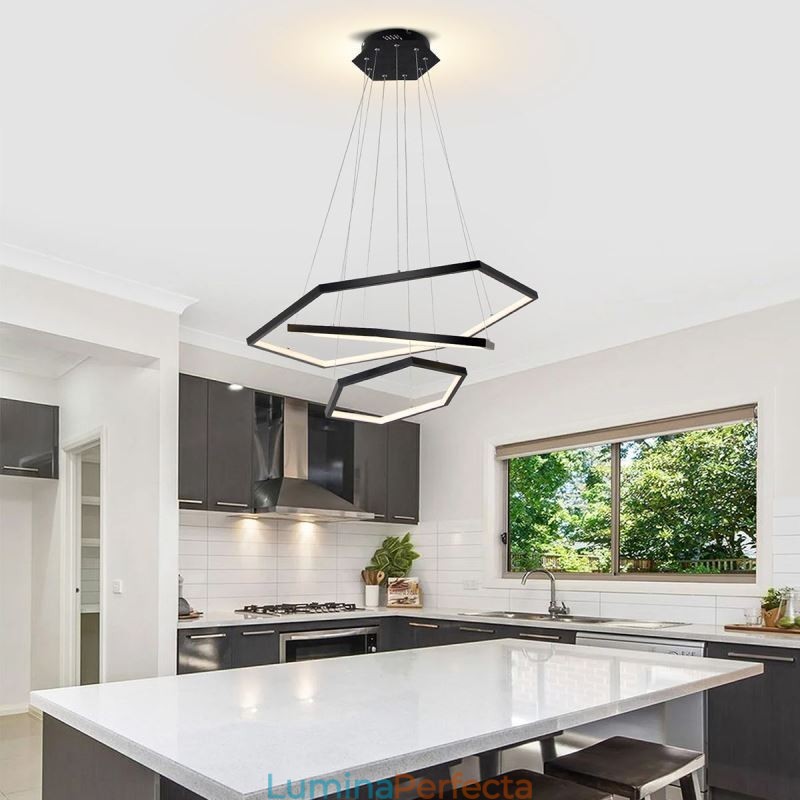 Lampă suspendată hexagonală modernă