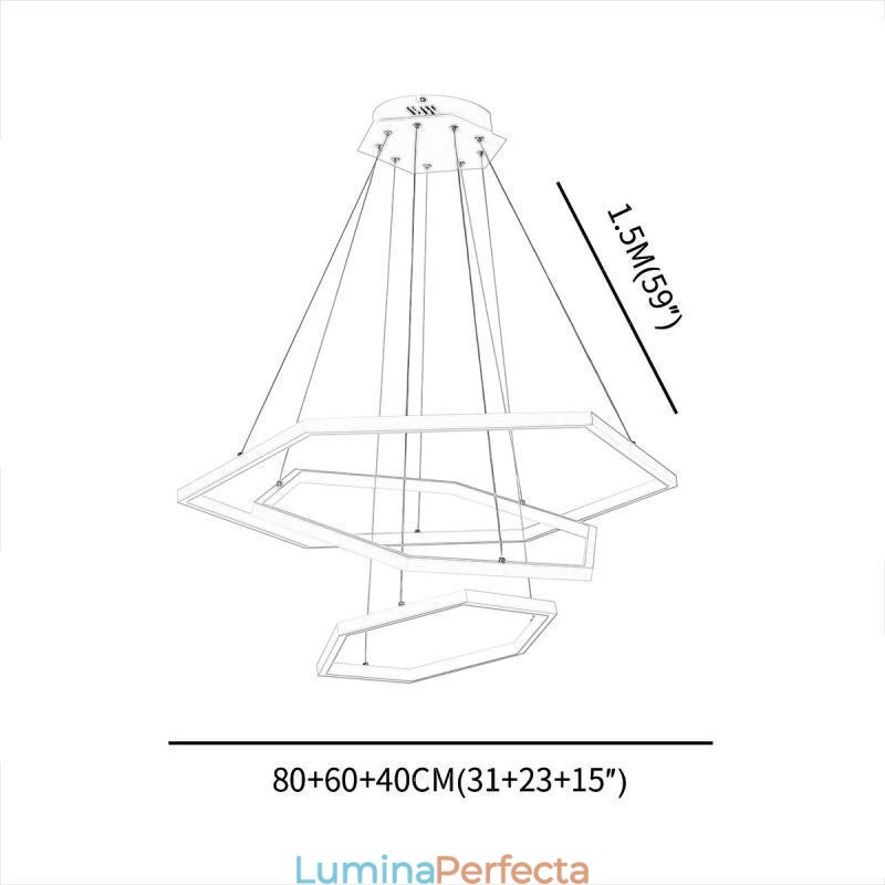 Lampă suspendată hexagonală modernă