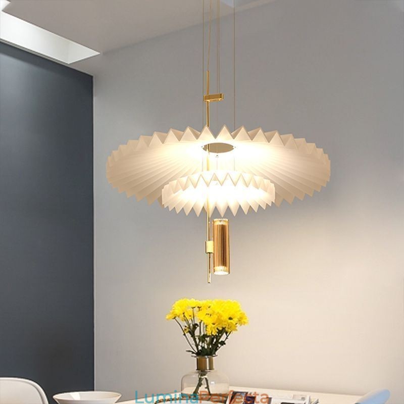 Lampă suspendată plisată modernă Iluminat decorativ acrilic