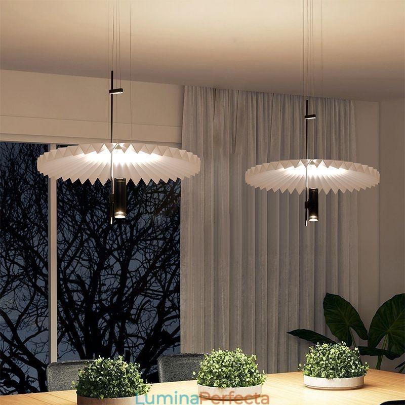 Lampă suspendată plisată modernă Iluminat decorativ acrilic