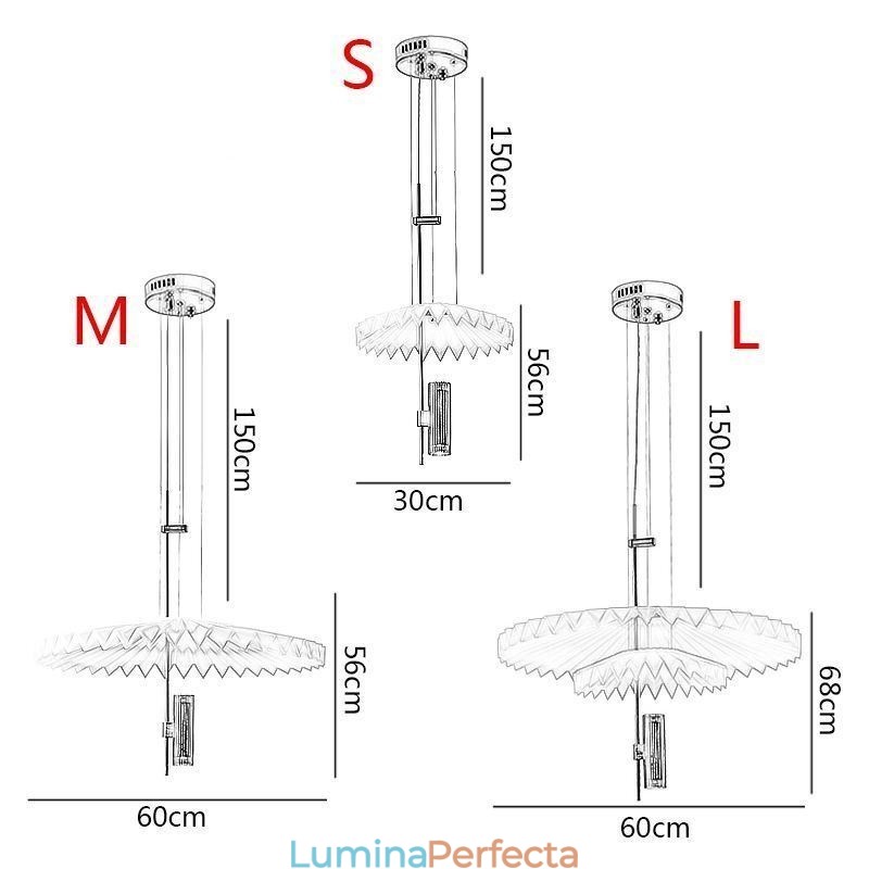 Lampă suspendată plisată modernă Iluminat decorativ acrilic