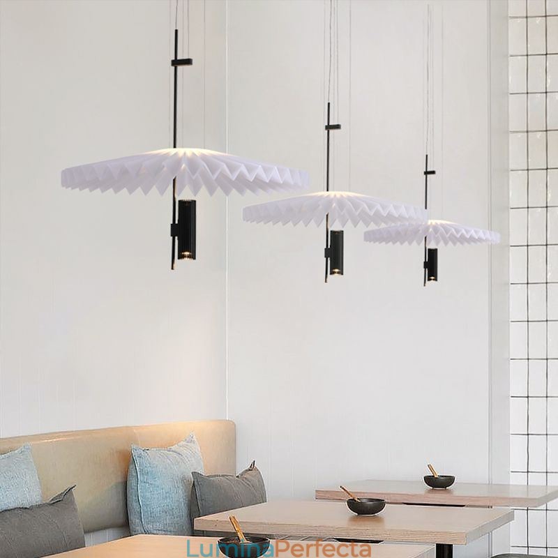 Lampă suspendată plisată modernă Iluminat decorativ acrilic