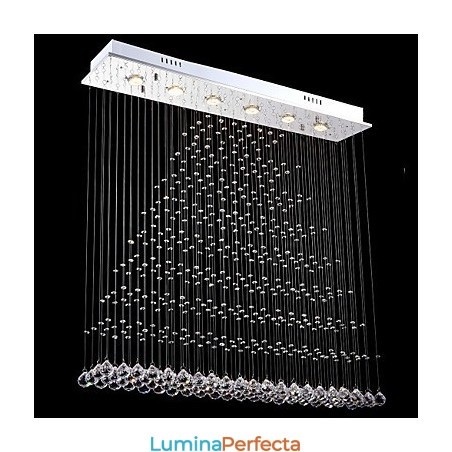 Dreptunghi Crystal Pendant Lamp Candelabru de tavan Iluminat Lămpi Corpuri