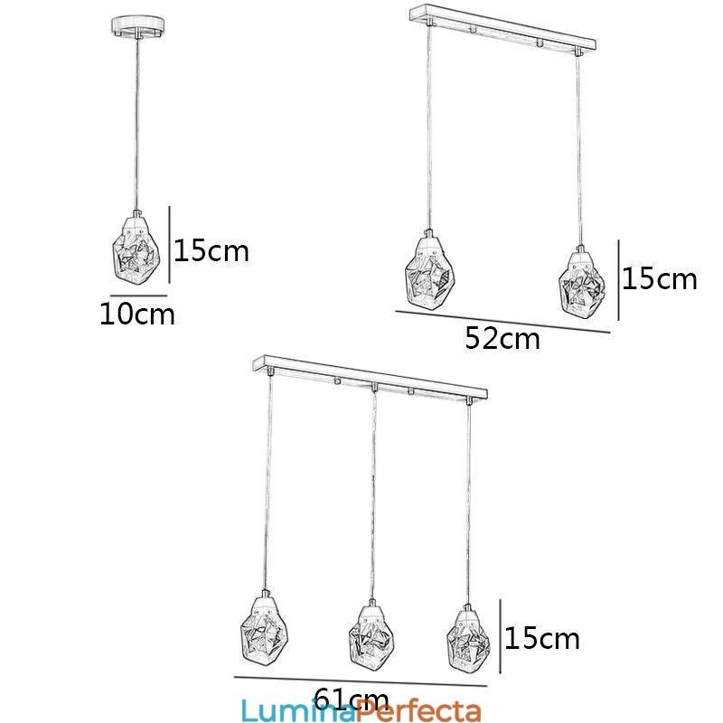 Plafoniera cu mini bilă simplă de cristal