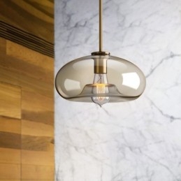 Lampă suspendată din sticlă Lumină decorativă din sticlă de culoare cognac minimalistă