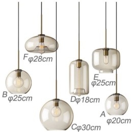 Lampă suspendată din sticlă Lumină decorativă din sticlă de culoare cognac minimalistă