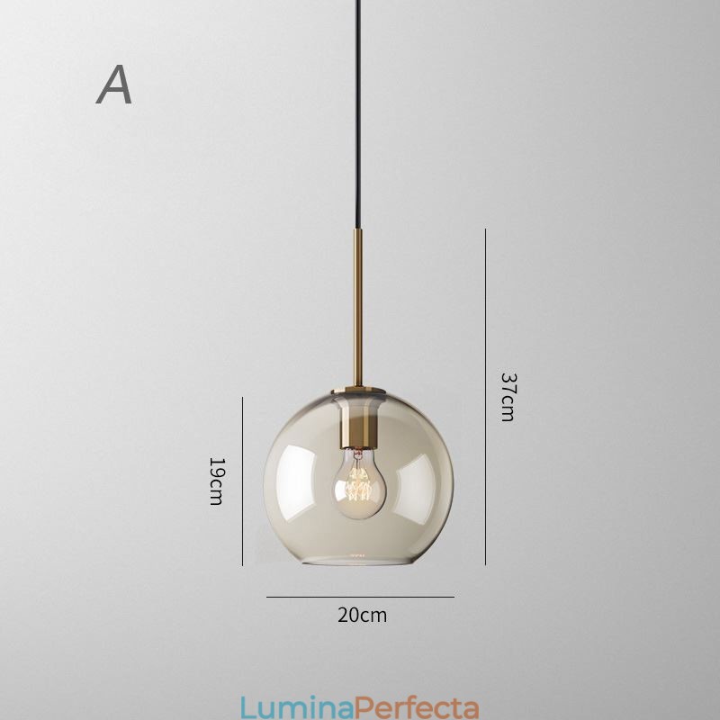 Lampă suspendată din sticlă Lumină decorativă din sticlă de culoare cognac minimalistă