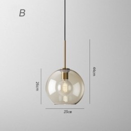 Lampă suspendată din sticlă Lumină decorativă din sticlă de culoare cognac minimalistă