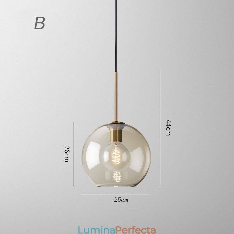 Lampă suspendată din sticlă Lumină decorativă din sticlă de culoare cognac minimalistă