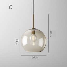 Lampă suspendată din sticlă Lumină decorativă din sticlă de culoare cognac minimalistă