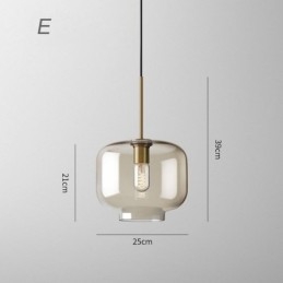 Lampă suspendată din sticlă Lumină decorativă din sticlă de culoare cognac minimalistă