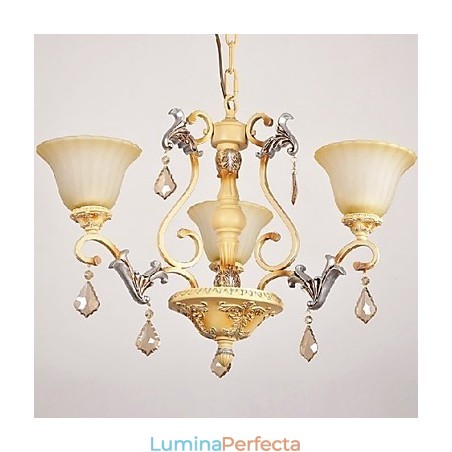 Candelabru tradițional clasic cu pictură din cristal