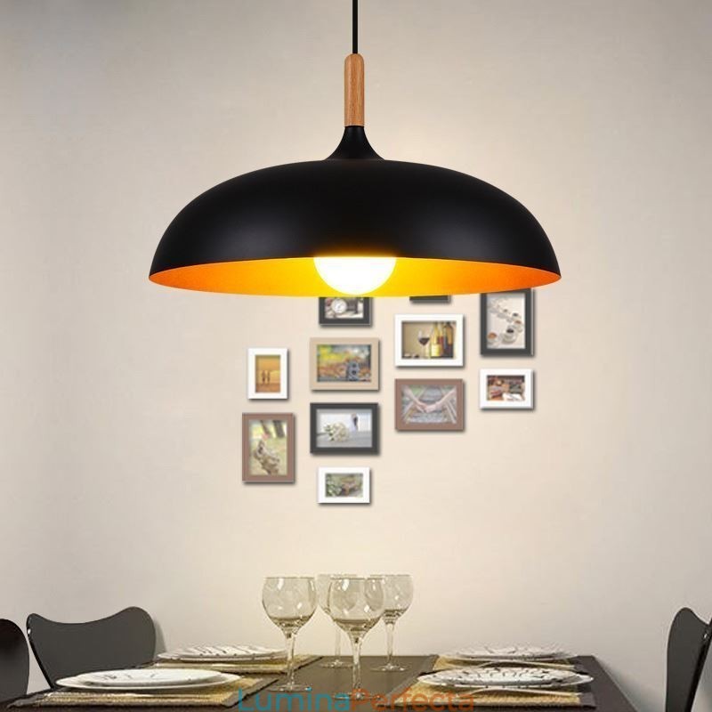 Lampă suspendată modernă Corp de iluminat decorativ minimalist negru alb