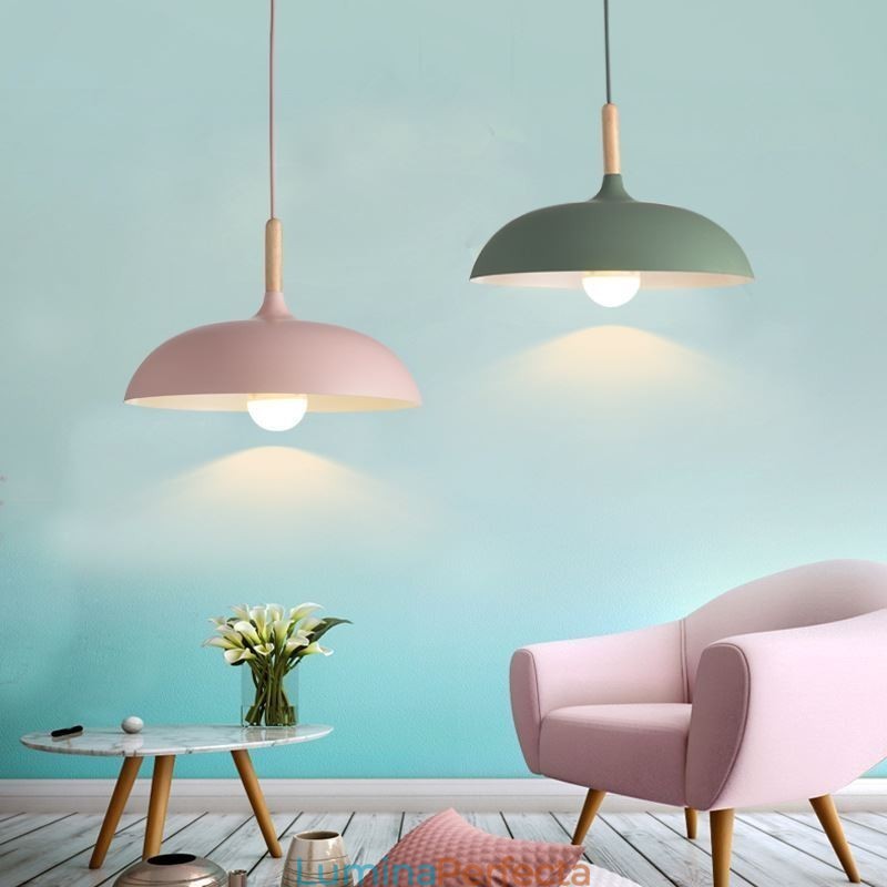 Lampă suspendată modernă Lampă suspendată colorată Macaron