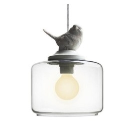 Lampă suspendată din sticlă în stil retro Iluminat decorativ cu pasăre