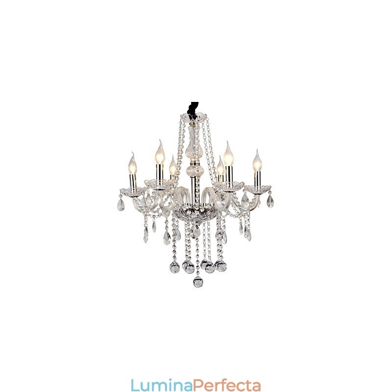 Candelabru din metal galvanizat din cristal modern contemporan