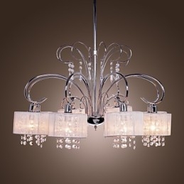 Candelabru contemporan modern din metal cromat din cristal