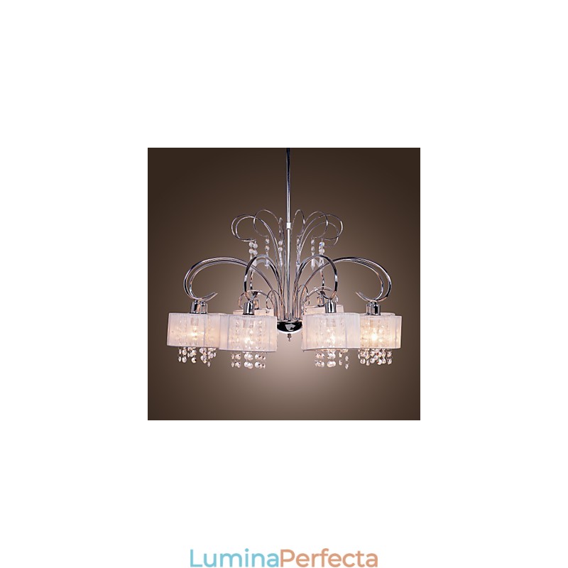 Candelabru contemporan modern din metal cromat din cristal