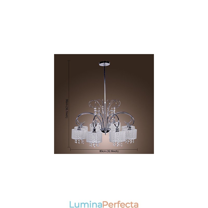 Candelabru contemporan modern din metal cromat din cristal