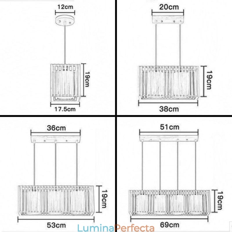 Lampă suspendată minimalistă din lemn