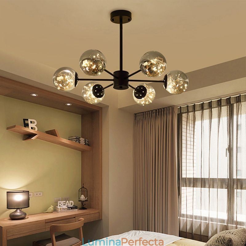 Lampă de suspendare Magic Bean Lampă de suspendare Gypsophila cu bilă de sticlă în stil nordic