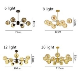 Lampă de suspendare Magic Bean Lampă de suspendare Gypsophila cu bilă de sticlă în stil nordic